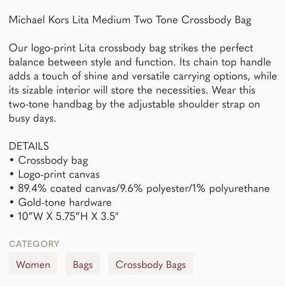 MICHAEL MICHAEL KORSLita Medium Two-Tone Logo Crossbody Bag with gift box - Picture 7 of 10